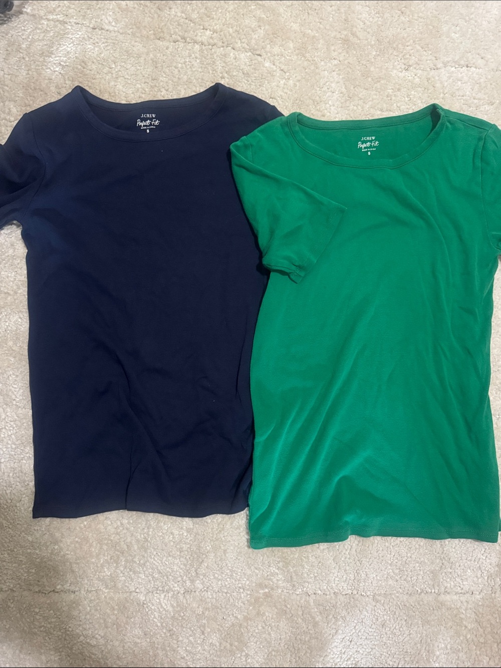 J. Crew Short Sleeve Tee Pair - Navy & Green